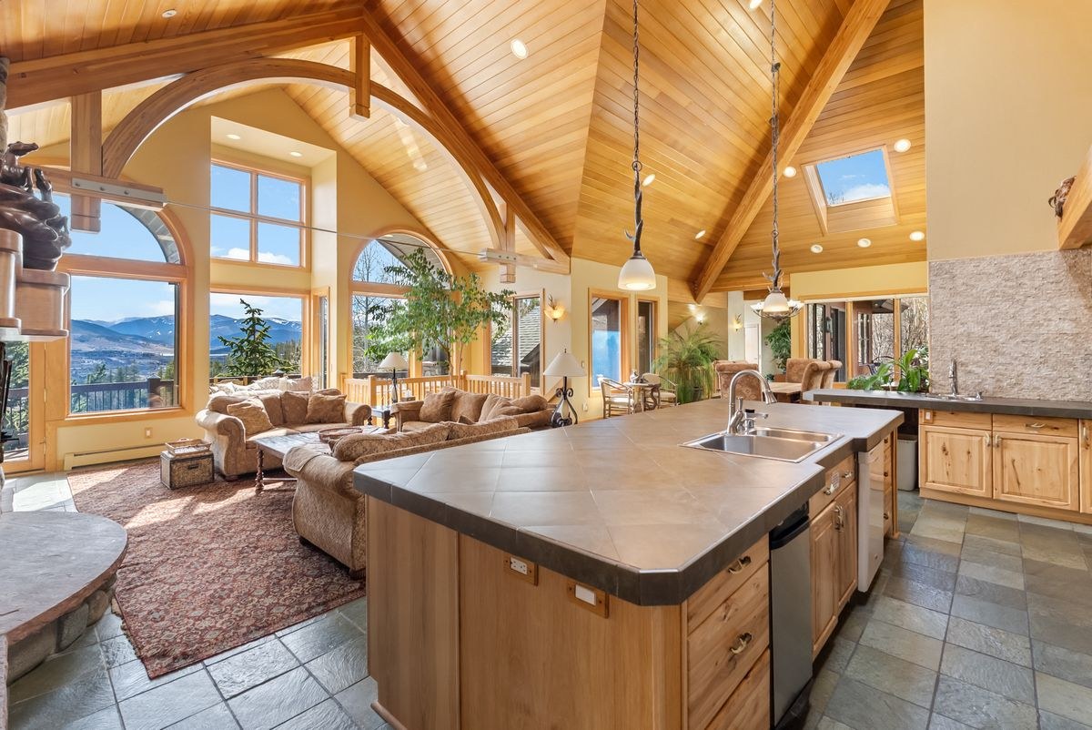 Interior of a luxury mountain home in Summit County, Colorado.