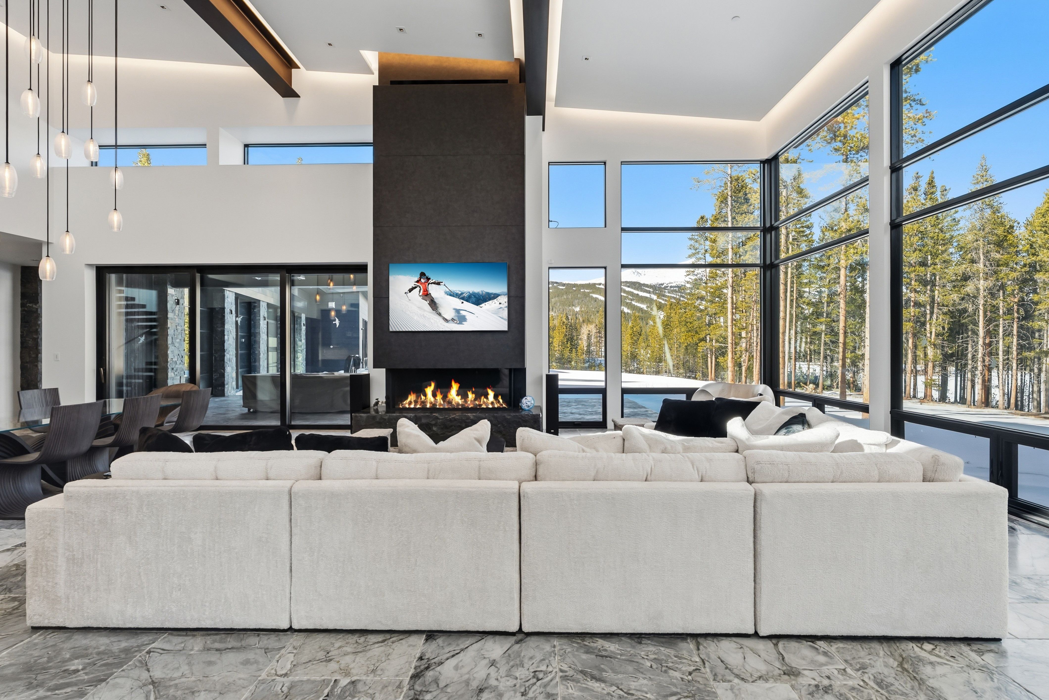 Interior of a luxury mountain home in Summit County, Colorado.
